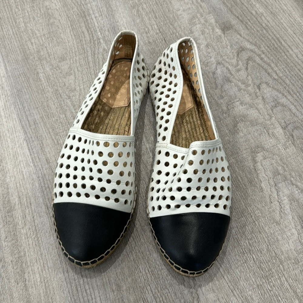 Loeffler Randall size 10 leather perforated espadrilles!